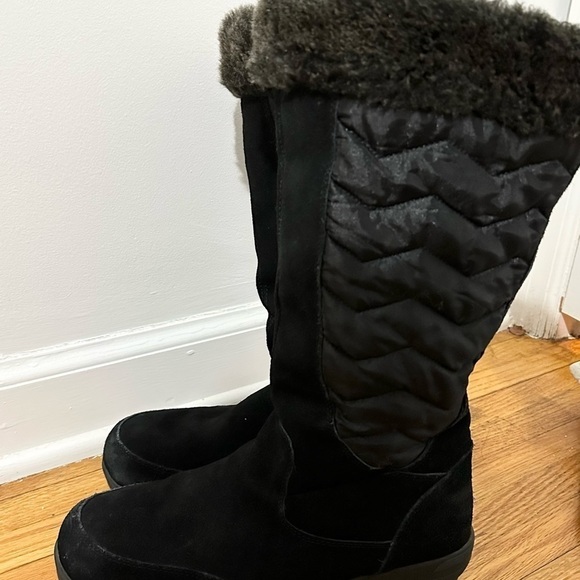 Lands End Sophia Tall Snow Winter Boots Faux Fur Lined Black size 11 - Picture 6 of 9
